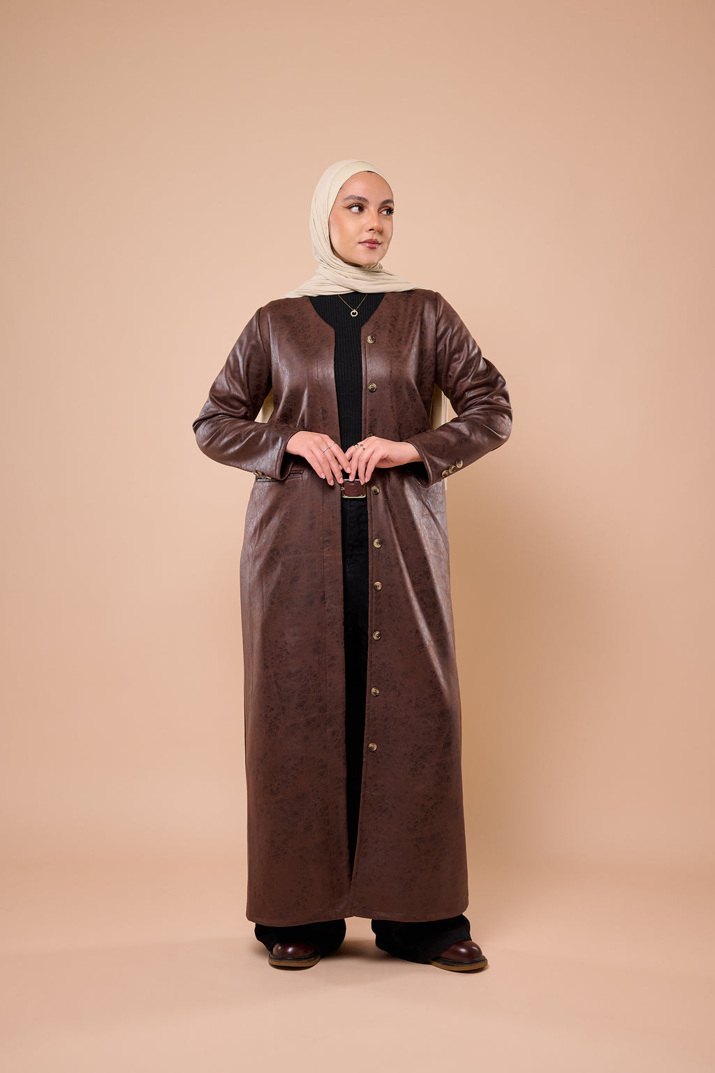 Smooth Leather Trench Coat