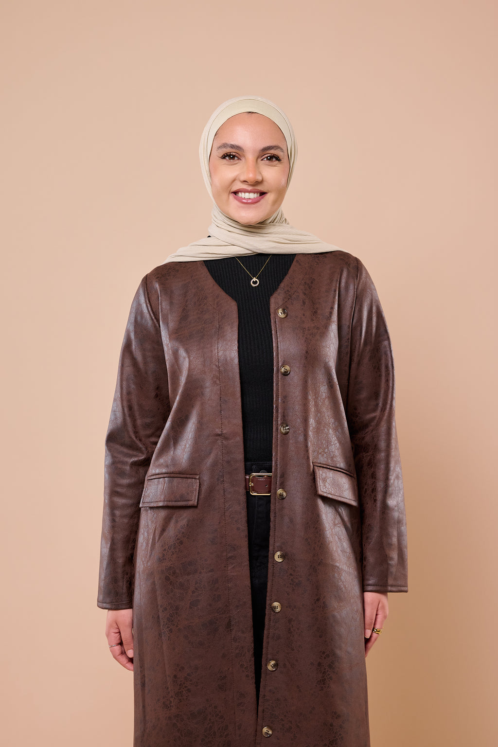 Smooth Leather Trench Coat