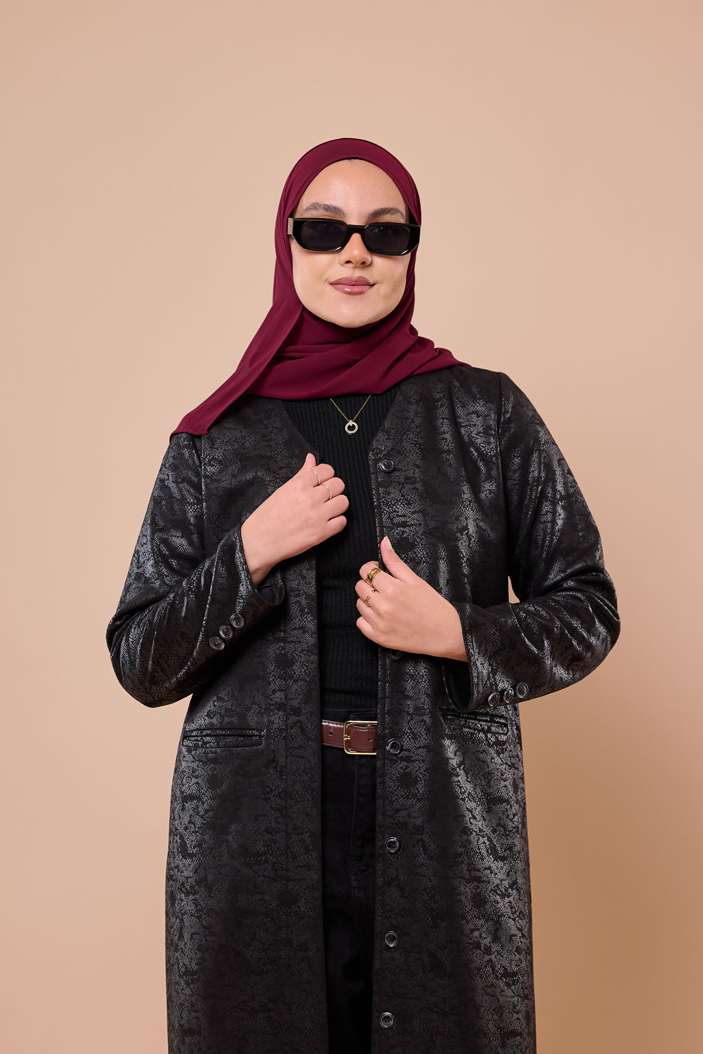 Smooth Leather Trench Coat