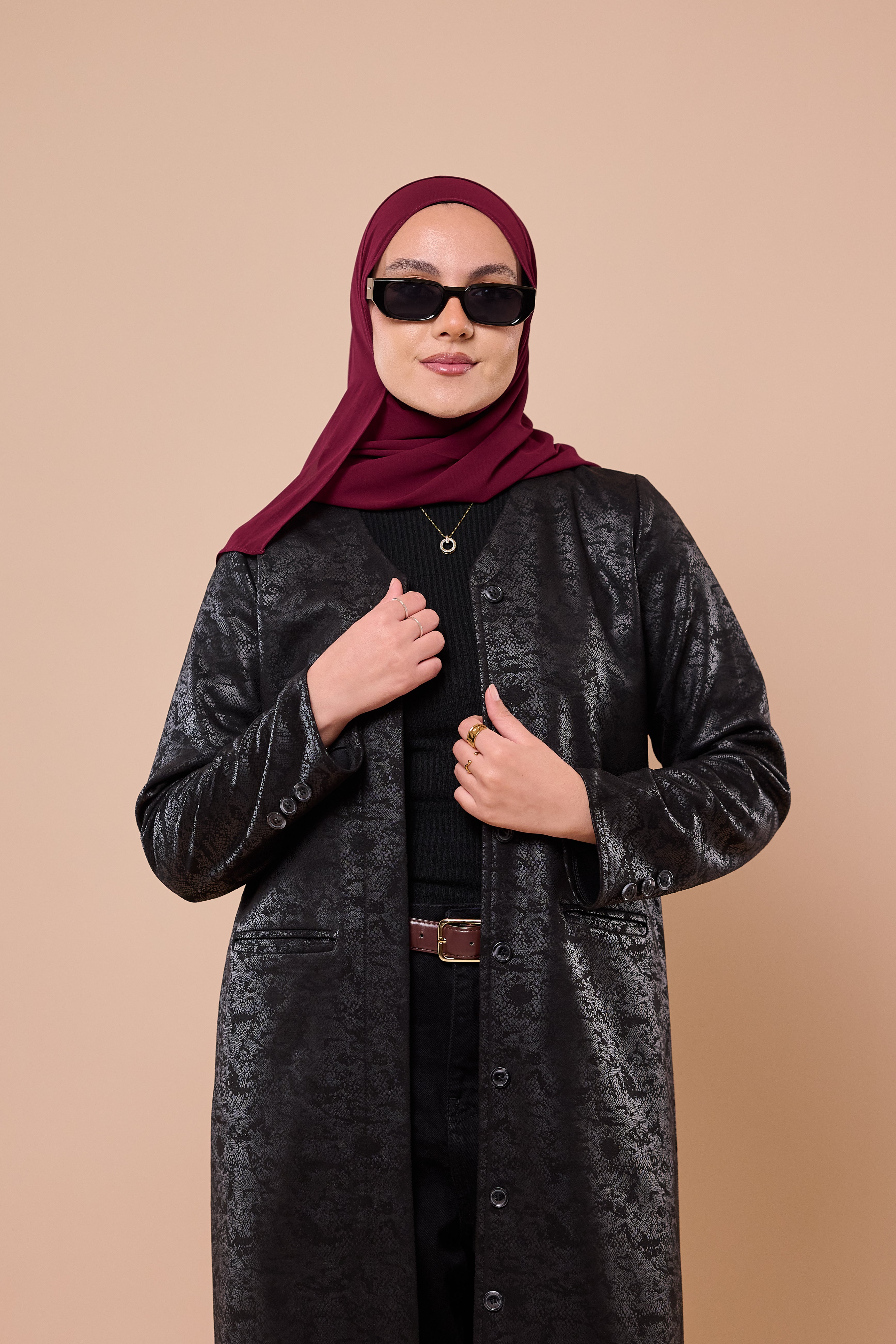 Smooth Leather Trench Coat