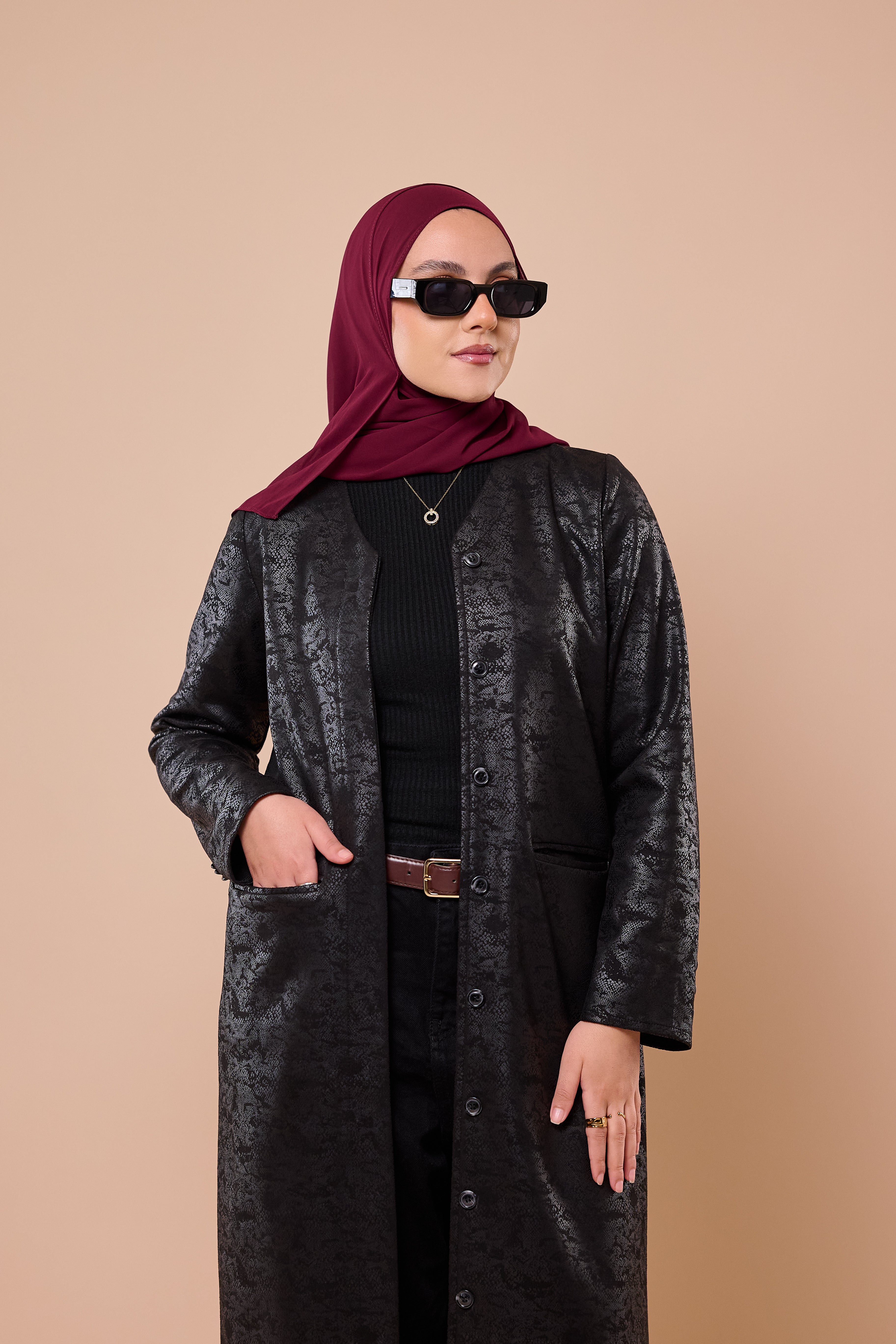 Smooth Leather Trench Coat