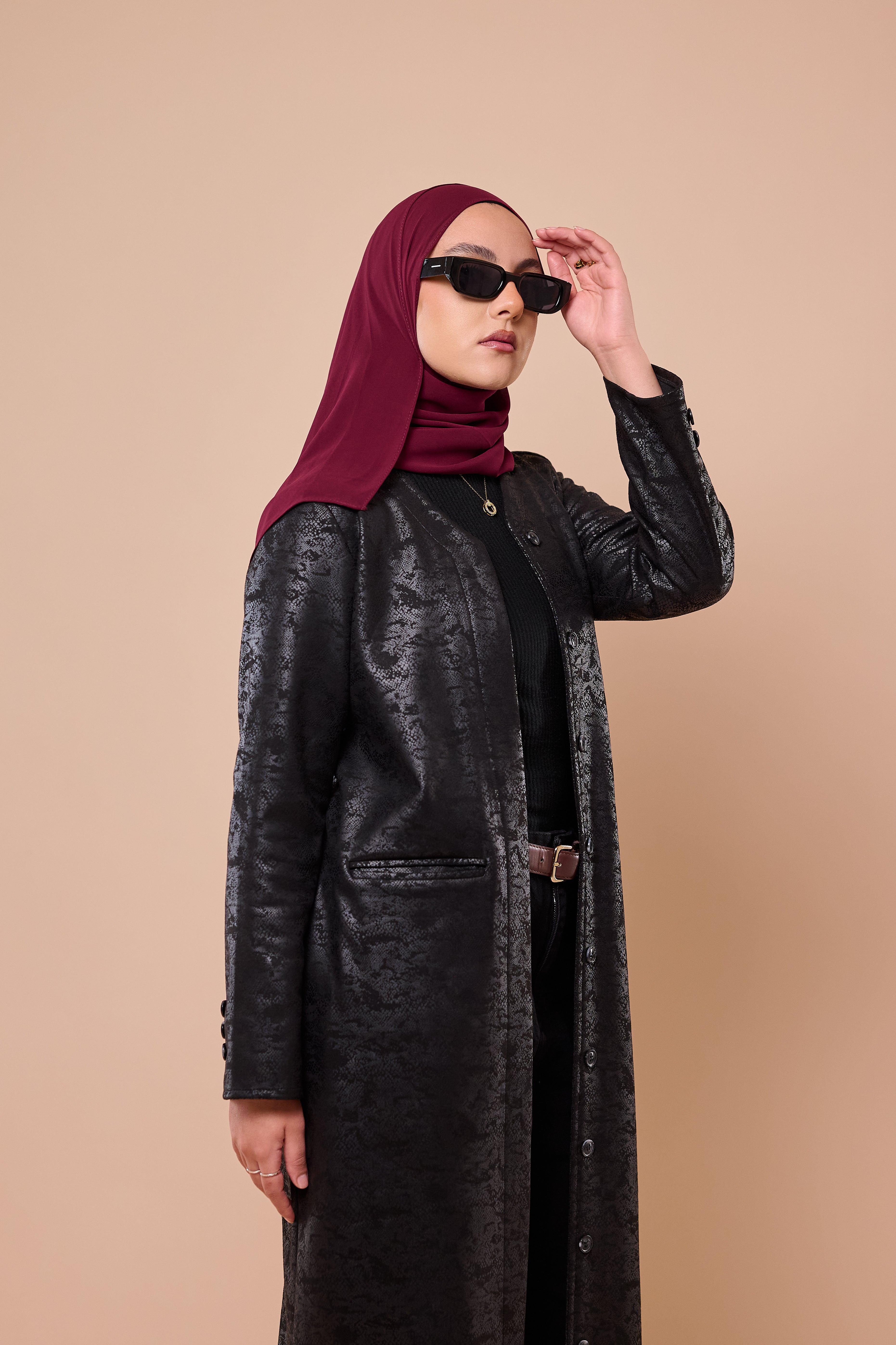 Smooth Leather Trench Coat