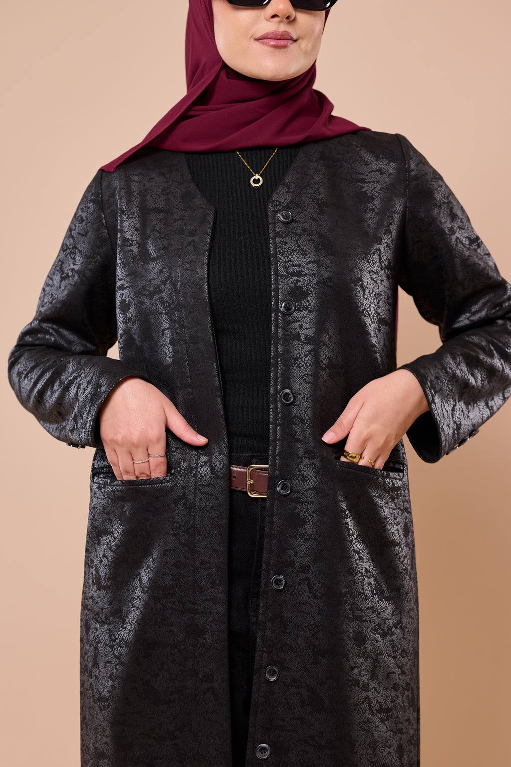 Smooth Leather Trench Coat