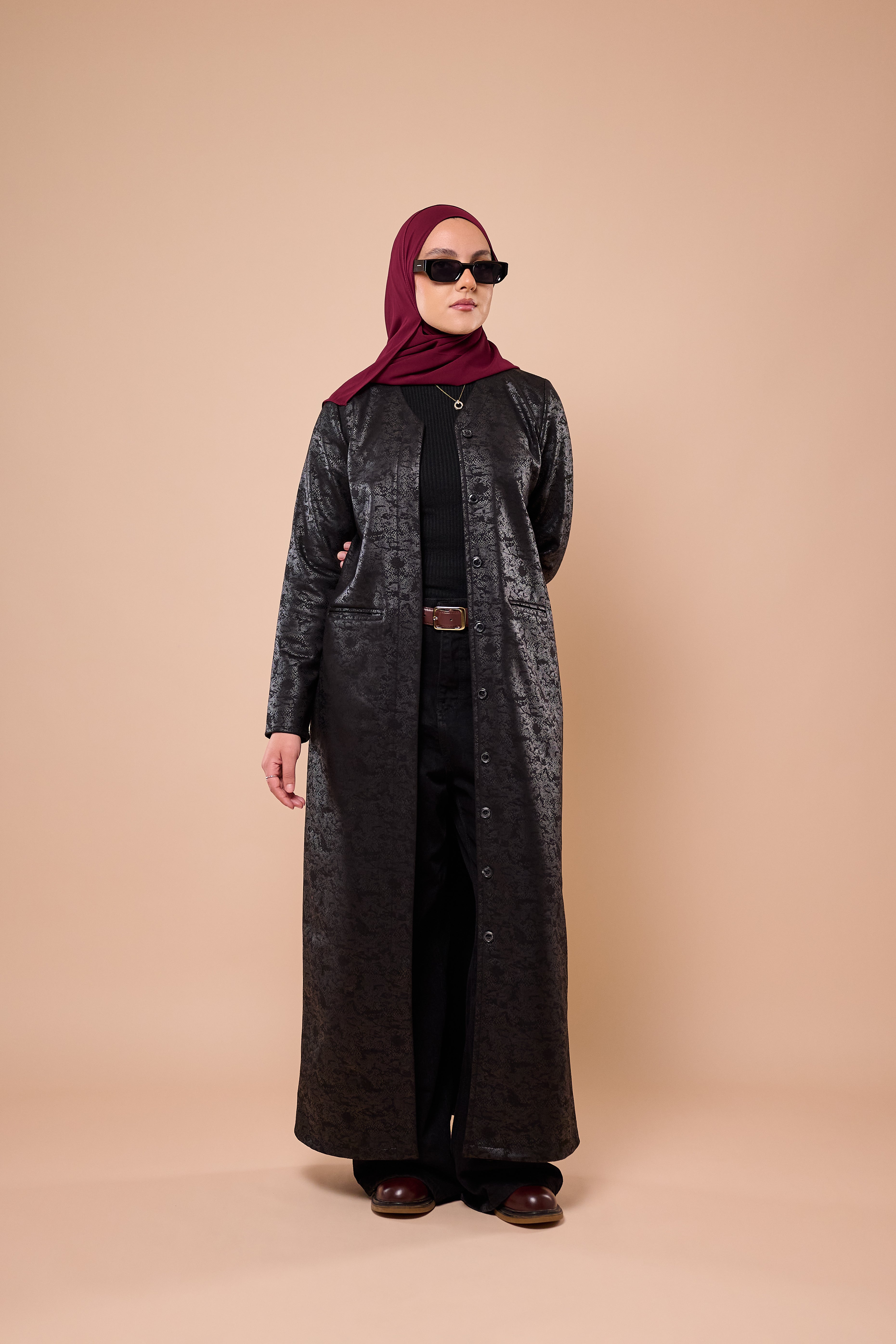 Smooth Leather Trench Coat