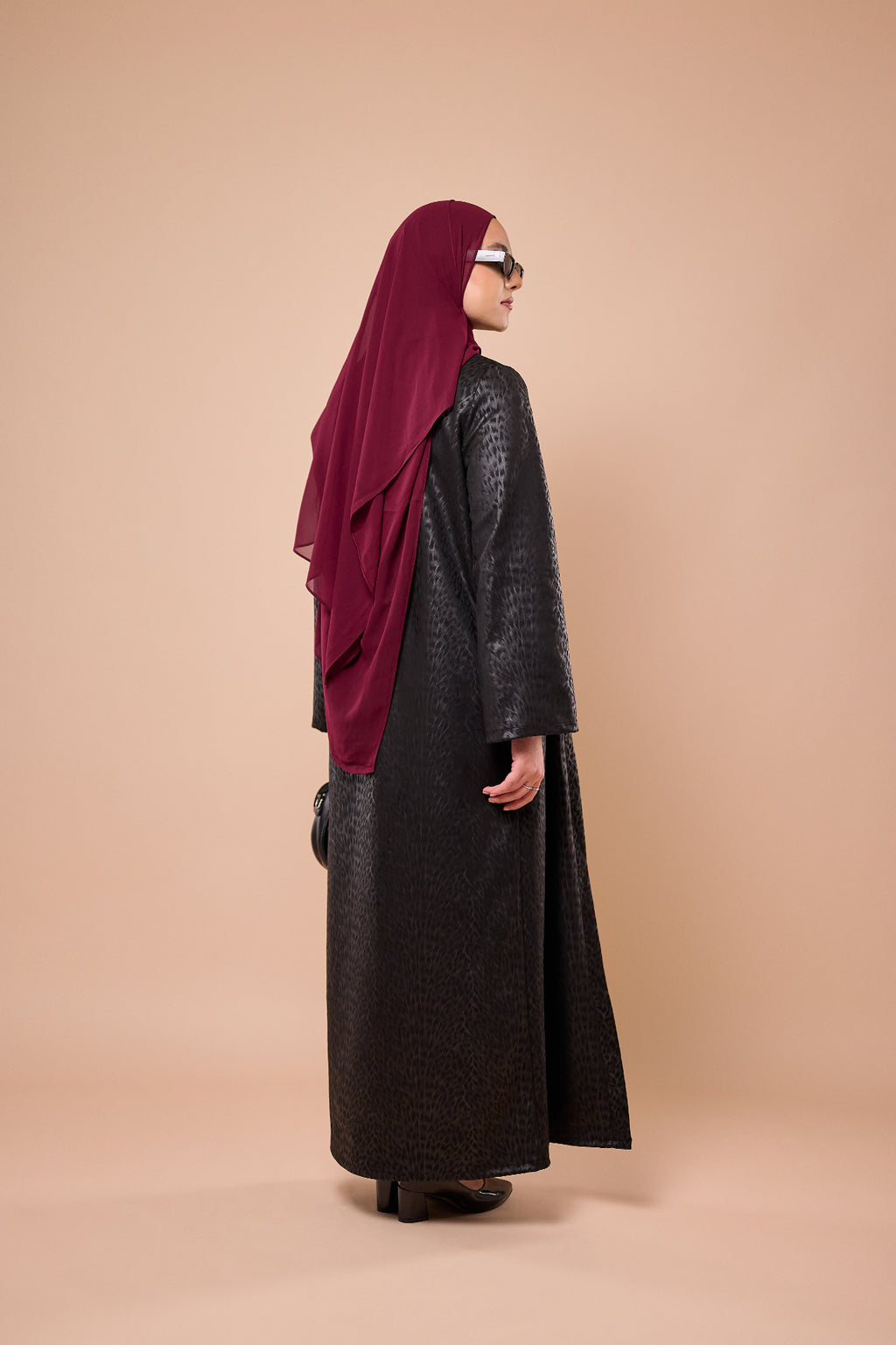 Leopard Print Two-Piece Abaya - Back profile