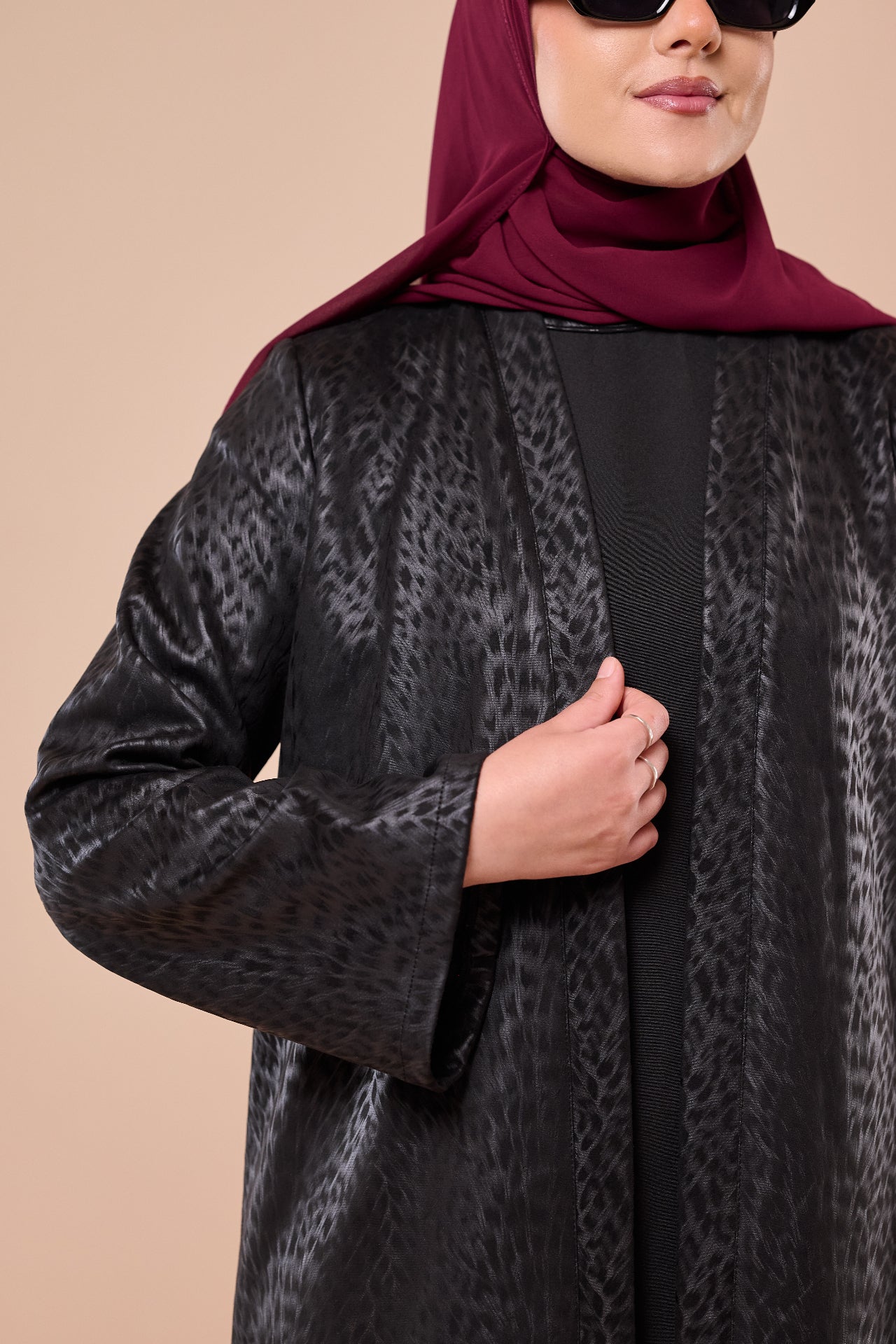 Leopard Print Two-Piece Abaya - Detail view